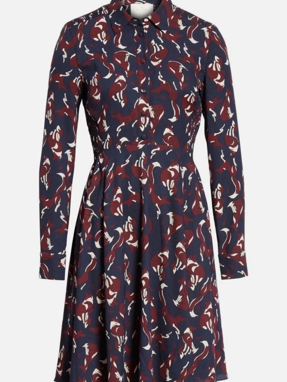 Kate Spade New York So Foxy Foxes Long Sleeve Smocked